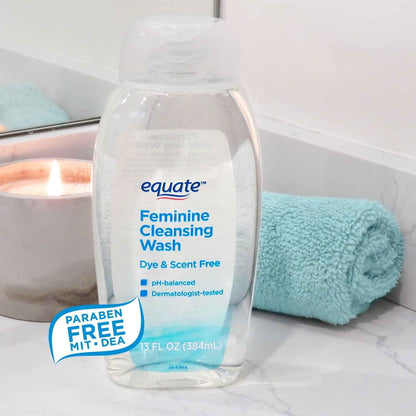 Equate Feminine Cleansing Wash – Unscented, 13 fl oz, pH-Balanced for Sensitive Skin