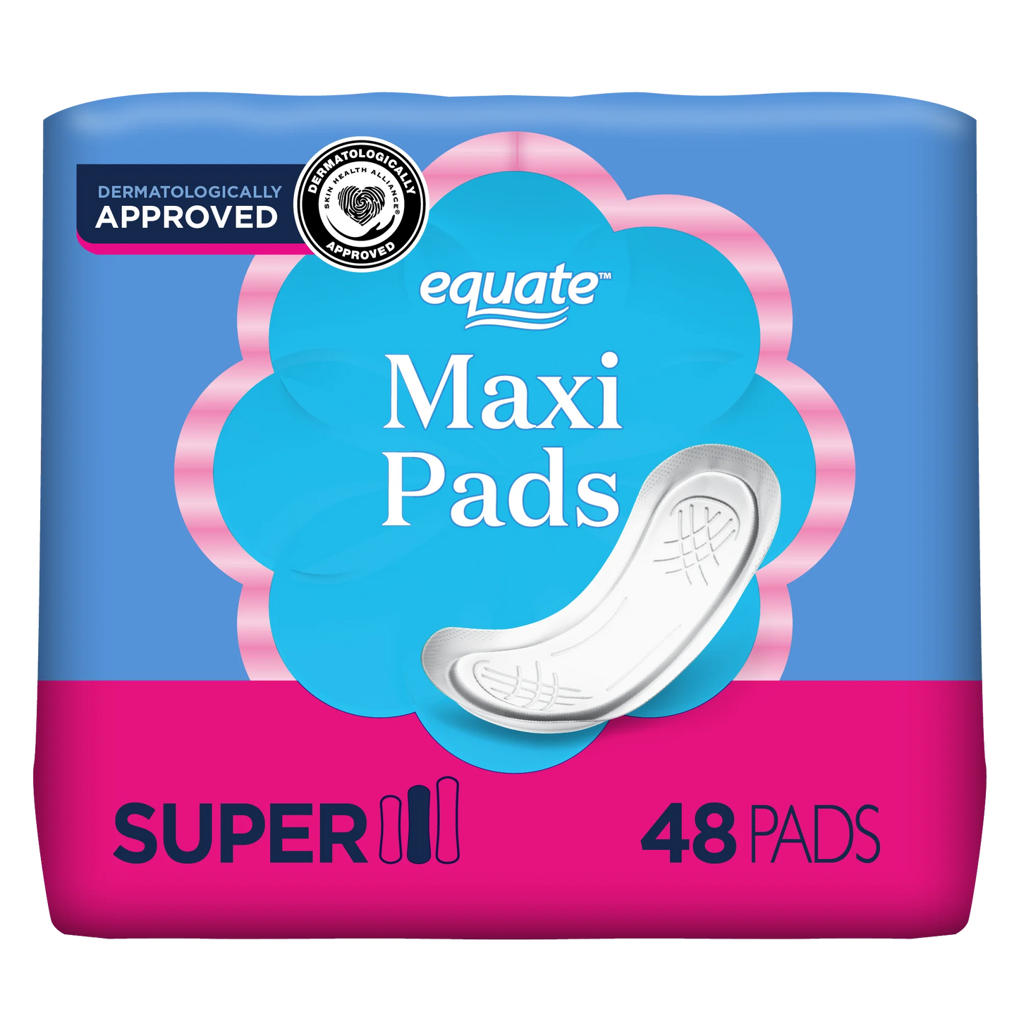Equate Maxi Pads - Super Protection, Unscented (48 Count)