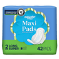 Equate Maxi Pads with Wings – Size 2 Long Super Protection, 42 Count