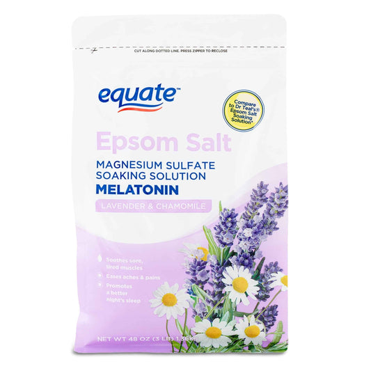 Equate Epsom Salt Bath Soak 3 lb – Melatonin for Sleep Support