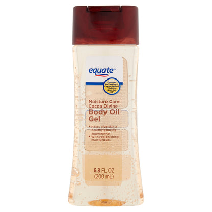 Equate Moisture Care Cocoa Divine Body Oil Gel – Lightweight, Hydrating & Cocoa Butter Infused - 6.8 fl oz