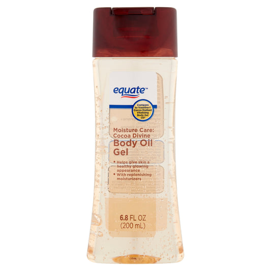 Equate Moisture Care Cocoa Divine Body Oil Gel – Lightweight, Hydrating & Cocoa Butter Infused - 6.8 fl oz