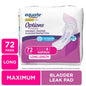 Equate Options Women’s Incontinence Pads, Maximum Absorbency, Long Length, 72 Count