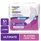 Equate Options Women's Incontinence Pads – Ultimate Absorbency, Long Length, 51 Count