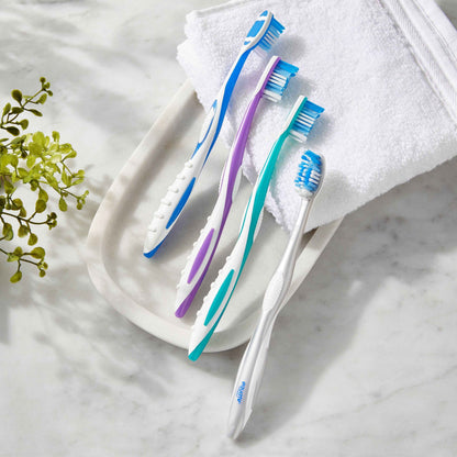 Equate Rotation Manual Toothbrush with Tongue & Cheek Cleaner, Soft Bristles (4 Count)