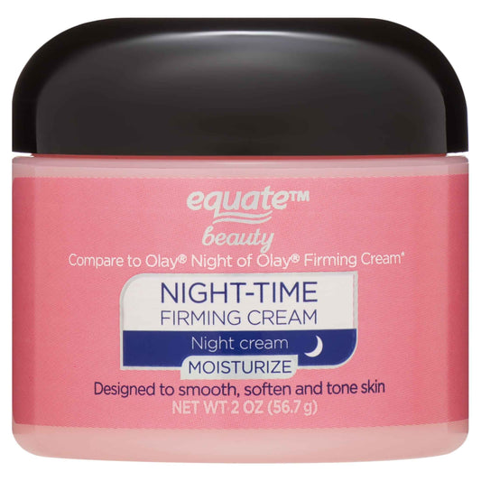 Equate Night Time Firming Cream – 2 oz, Anti-Aging Face Moisturizer to Smooth, Firm & Soften Skin Overnight