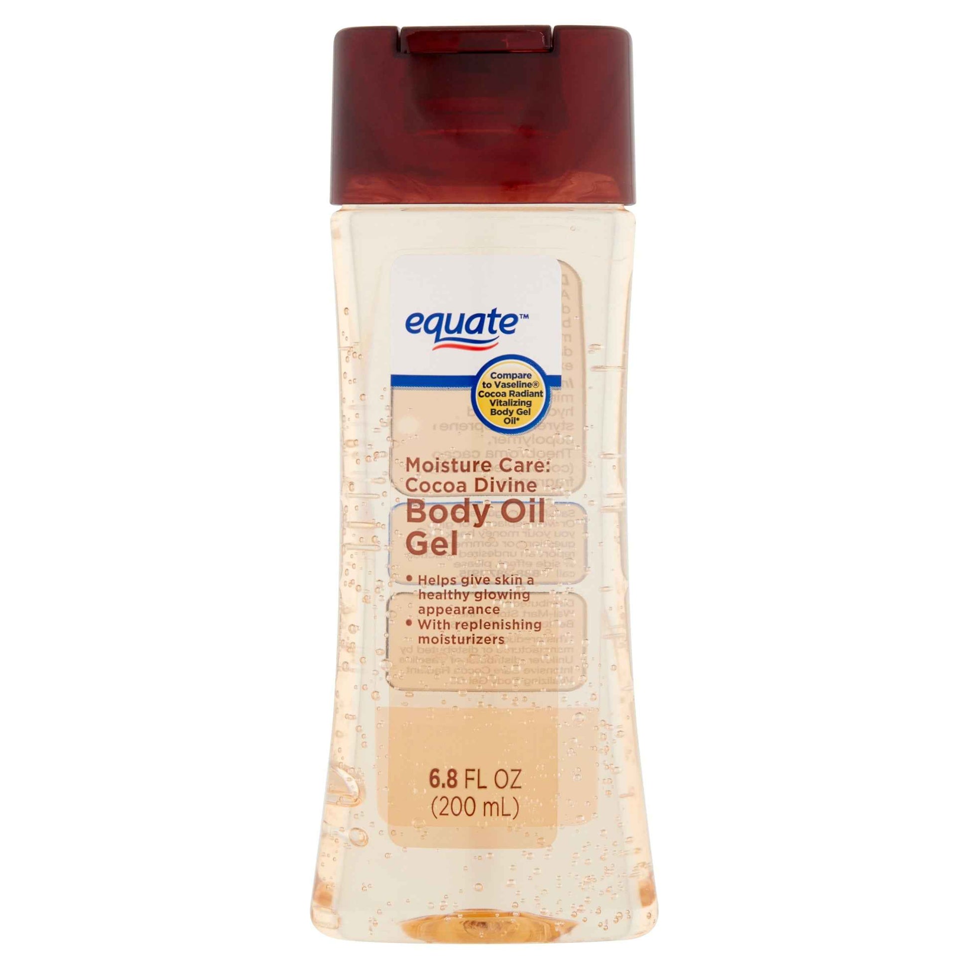 Equate Moisture Care Cocoa Divine Body Oil Gel – Lightweight, Hydrating & Cocoa Butter Infused - 6.8 fl oz