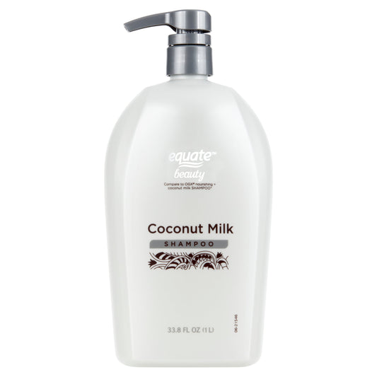 Equate Coconut Milk Moisturizing Shampoo – 33.8 fl oz, Nourishing Daily Hair Cleanser with Coconut Extract for Soft, Healthy Hair