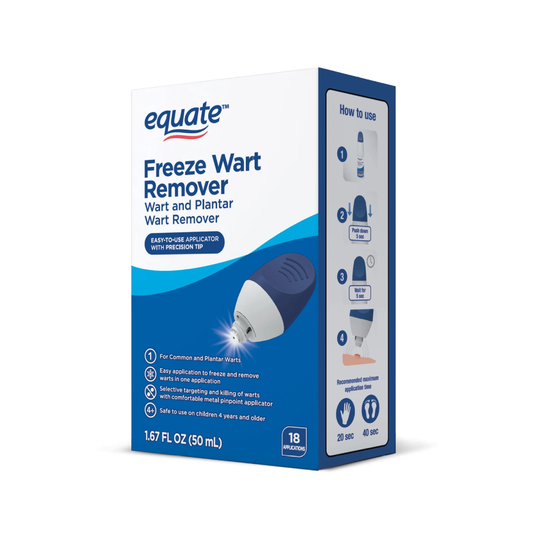 Equate Freeze Wart Remover with Precision Metal Tip, 1.6 fl oz | Common & Plantar Wart Treatment Equate