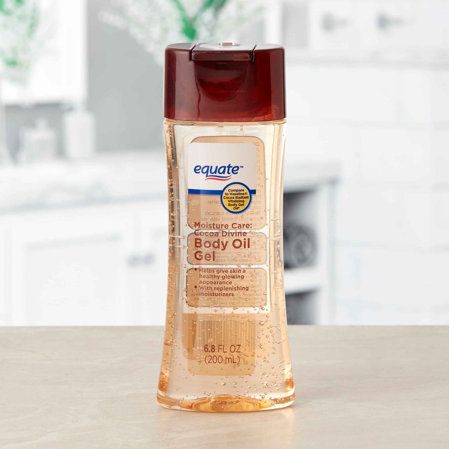 Equate Moisture Care Cocoa Divine Body Oil Gel – Lightweight, Hydrating & Cocoa Butter Infused - 6.8 fl oz