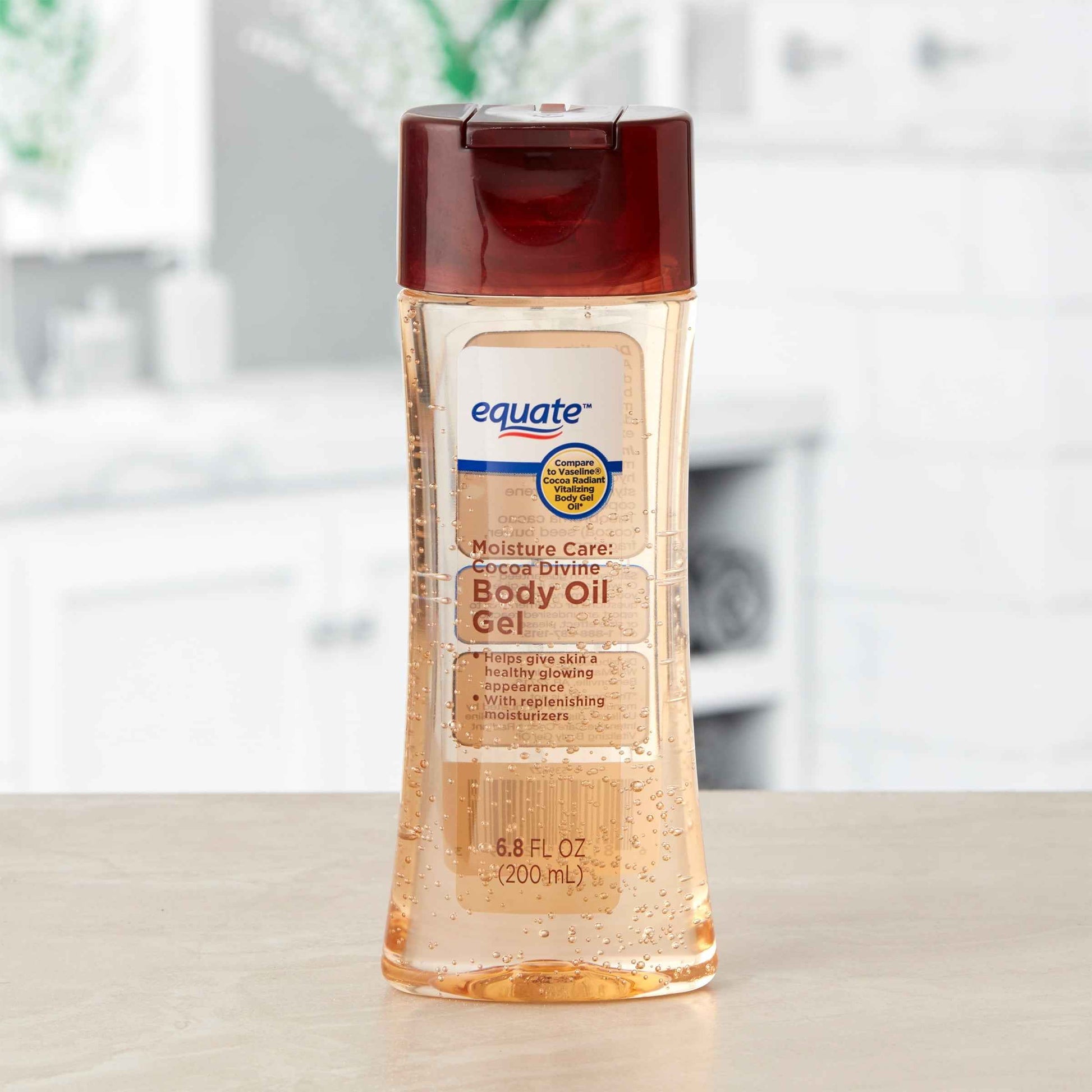 Equate Moisture Care Cocoa Divine Body Oil Gel – Lightweight, Hydrating & Cocoa Butter Infused - 6.8 fl oz
