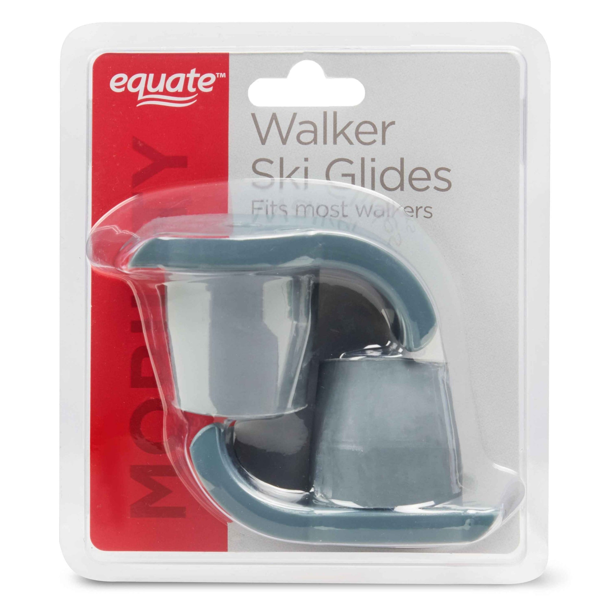 Equate Walker Ski Glides – Gray, 2-Pack, Easy-Slide Rear Walker Glides for Smooth Mobility