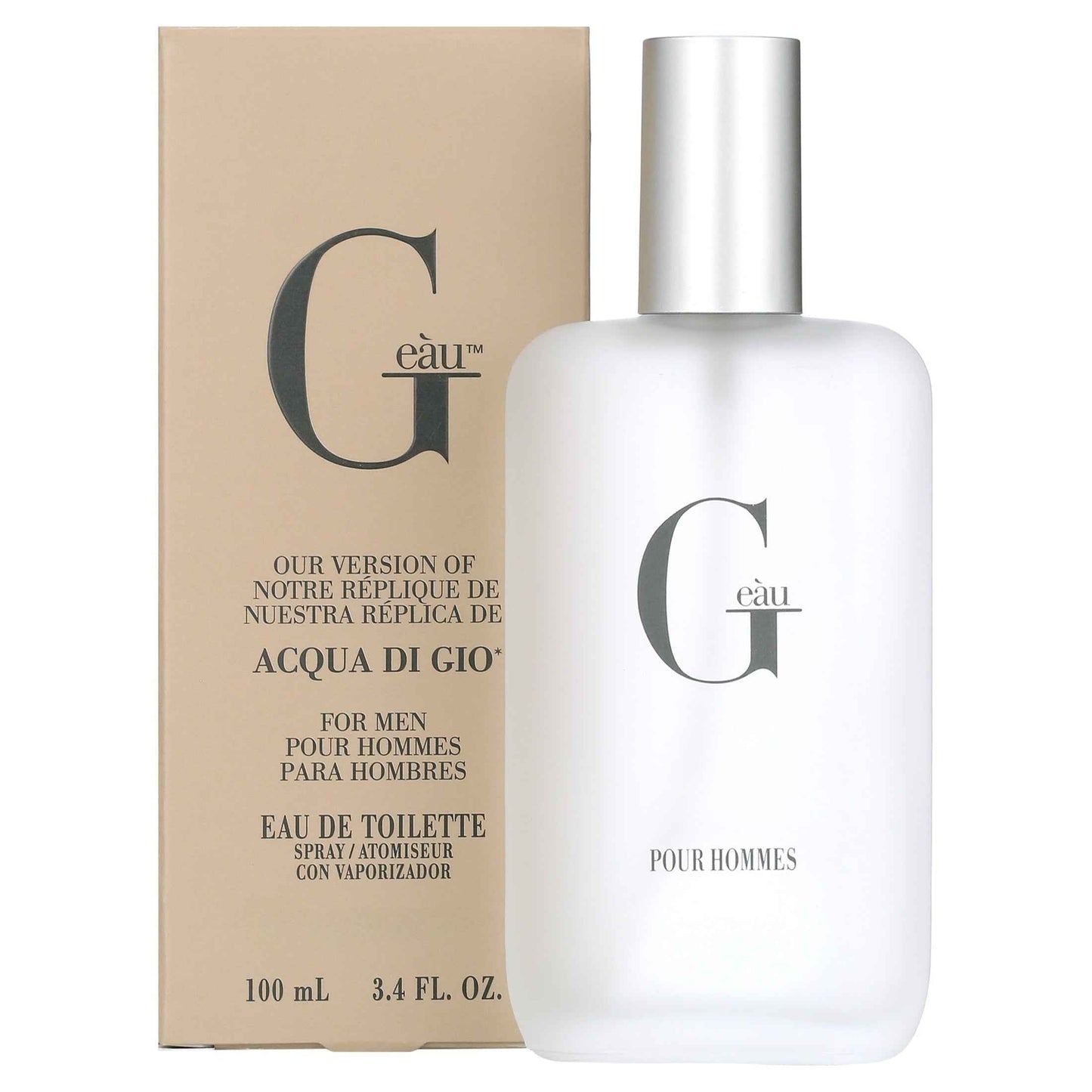 Geàu Men's Eau De Toilette Spray – Fresh Aquatic Scent, 3.4 fl oz