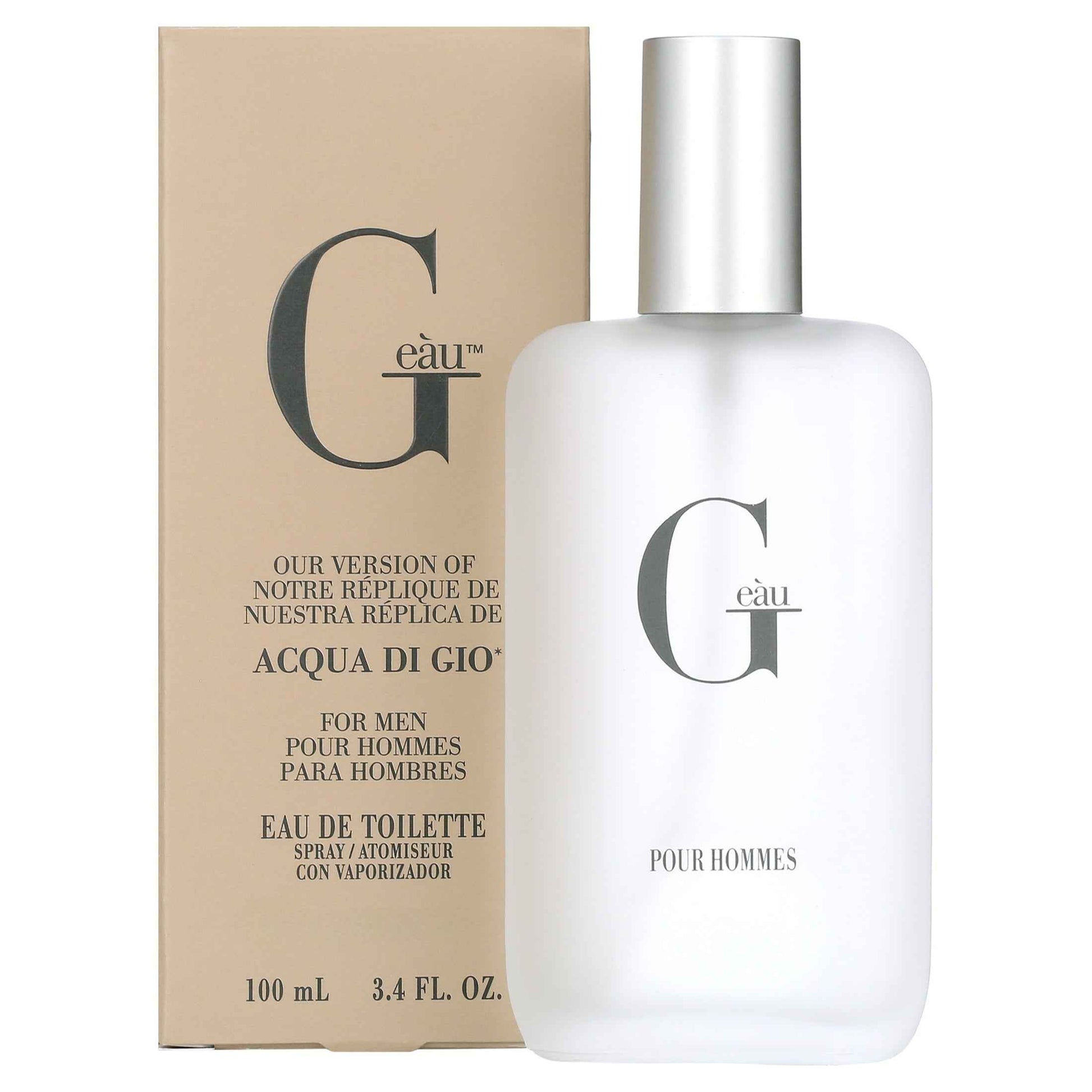Geàu Men's Eau De Toilette Spray – Fresh Aquatic Scent, 3.4 fl oz