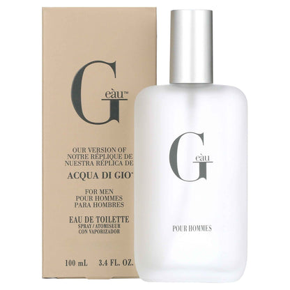 Geàu Men's Eau De Toilette Spray – Fresh Aquatic Scent, 3.4 fl oz