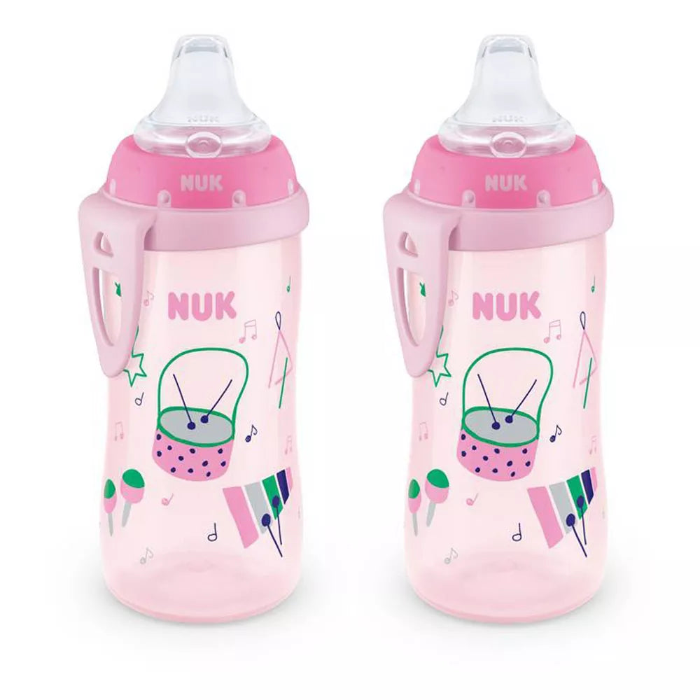 NUK Active Sippy Cup 10 oz – 2-Pack, Pink | Spill-Proof & BPA-Free