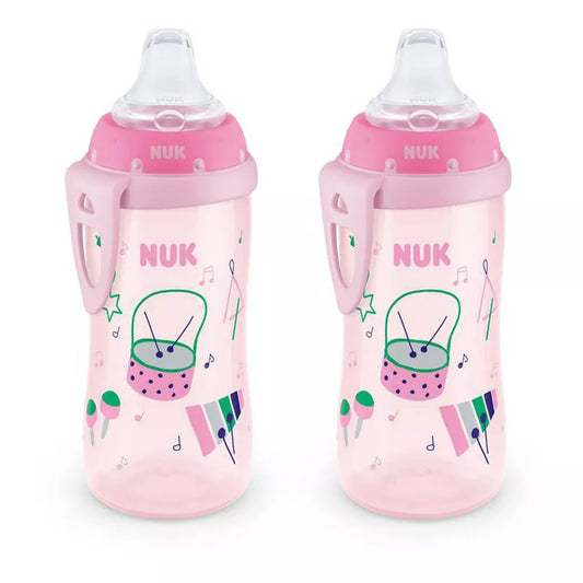 NUK Active Sippy Cup 10 oz – 2-Pack, Pink | Spill-Proof & BPA-Free