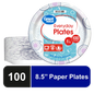 Great Value Disposable Paper Plates – 8.5 Inch – Durable, Cut-Resistant & Convenient for Parties, Picnics and Everyday Use