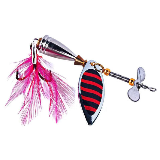 Premium Spinner Spoon Bass Lure – 10cm, 9.9g – Metal Sequins Bait with Feather Treble Hook for Pike, Carp, Lake & Sea Fishing