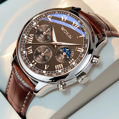 Men's Luxury Quartz Watch – Waterproof, Luminous, Leather Strap, Business & Sport Style