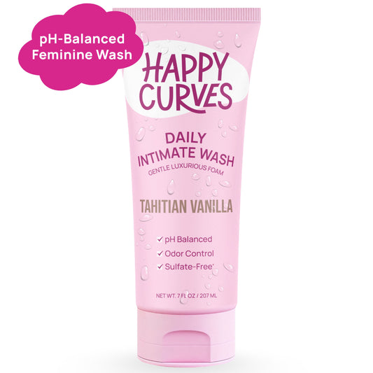 Happy Curves Feminine Intimate Wash – Tahitian Vanilla, 7 fl oz, pH-Balanced Daily Cleanser