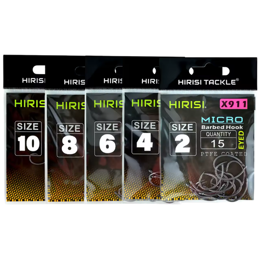 HIRISI PTFE Coated High Carbon Steel Barbed Fish Hook with Eye – X911 Hirisi