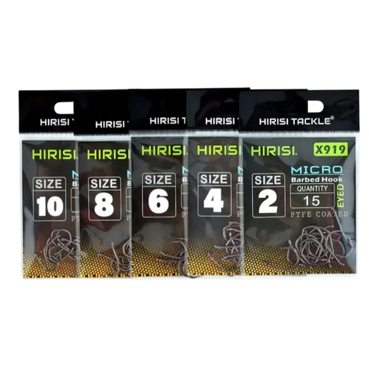 HIRISI PTFE Coated High Carbon Steel Barbed Fish Hook with Eye – X919 Hirisi