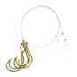 Lazer Sharp Snelled Non-Offset Baitholder Circle Hook – Size 7/0 | 18" Mono Leader Gold Fishing Rig Lazer Sharp