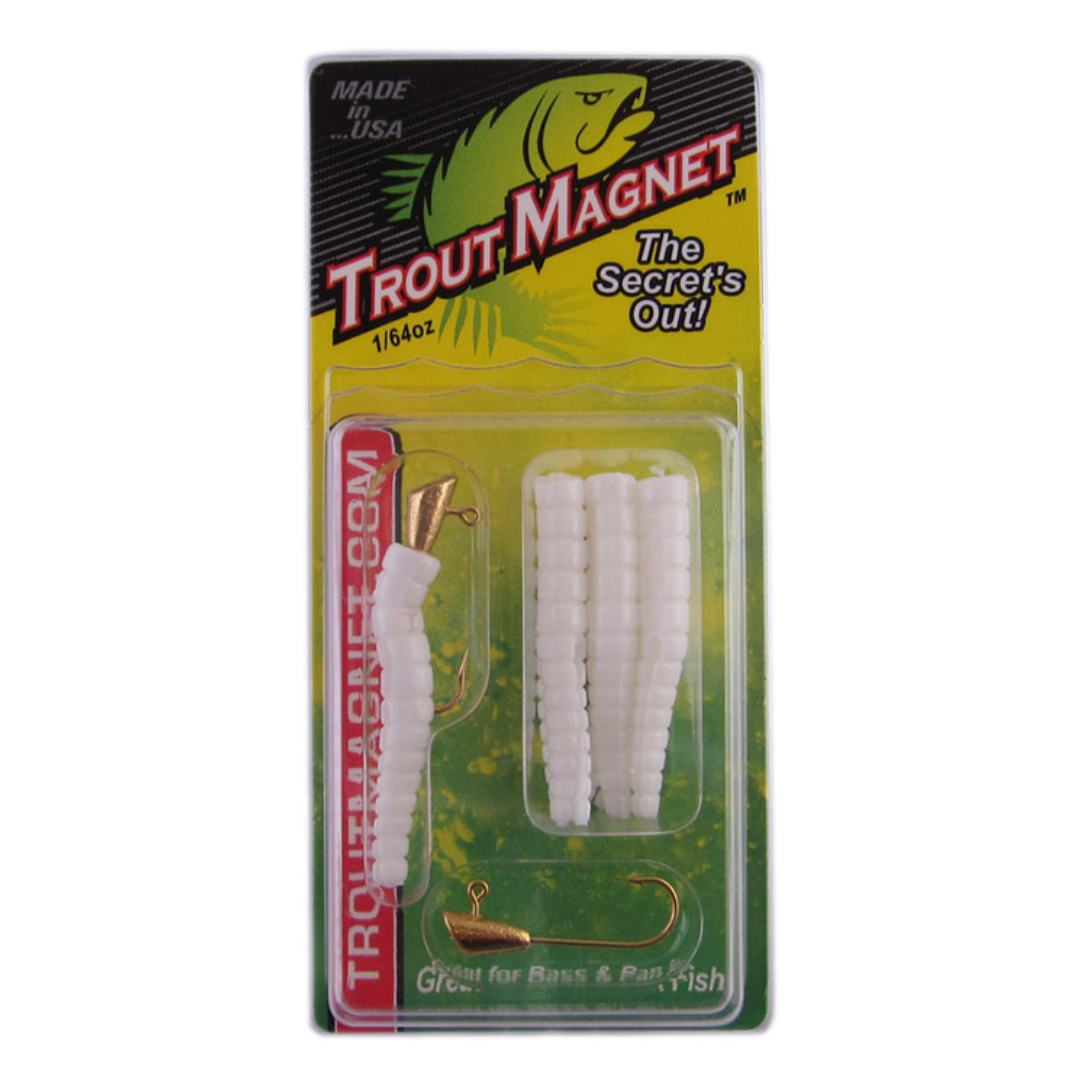 Leland Lures Trout Magnet Softbait 1/64 oz 9 Count White | Ultralight Trout Fishing Lure Leland Lures