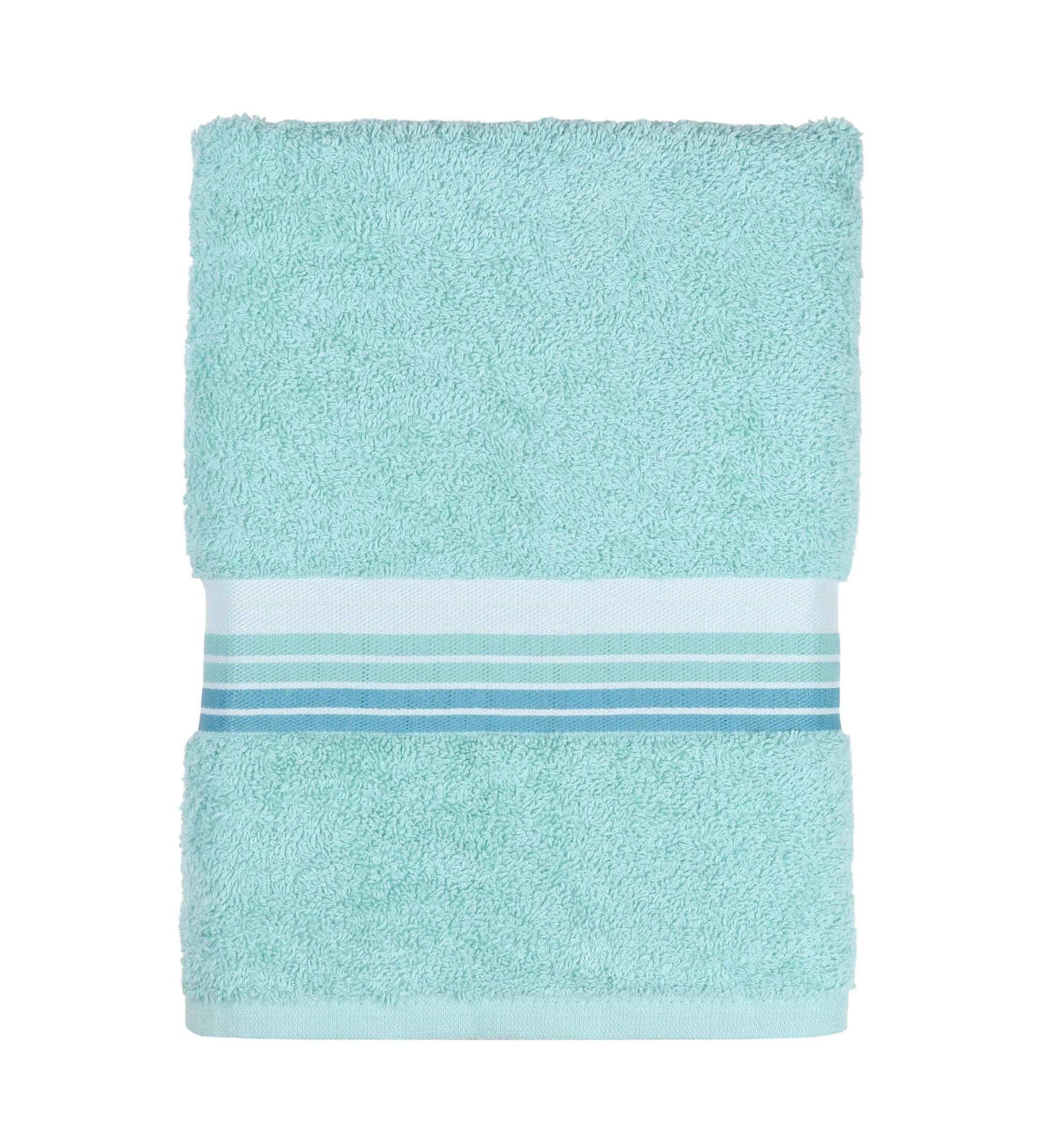 Mainstays Basic Bath Towel – Soft 100% Cotton, Highly Absorbent Striped Design – Everyday Comfort & Style