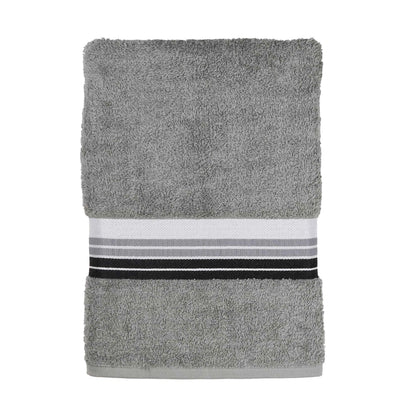 Mainstays Basic Bath Towel – Soft 100% Cotton, Highly Absorbent Striped Design – Everyday Comfort & Style