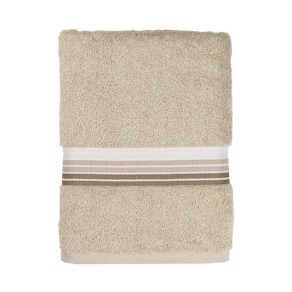 Mainstays Basic Bath Towel – Soft 100% Cotton, Highly Absorbent Striped Design – Everyday Comfort & Style