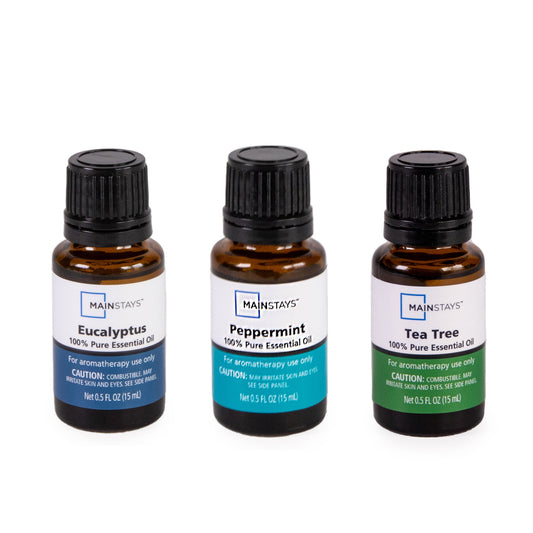100% Pure Essential Oil Variety 3-Pack – Eucalyptus, Peppermint & Tea Tree (15 ml Each)