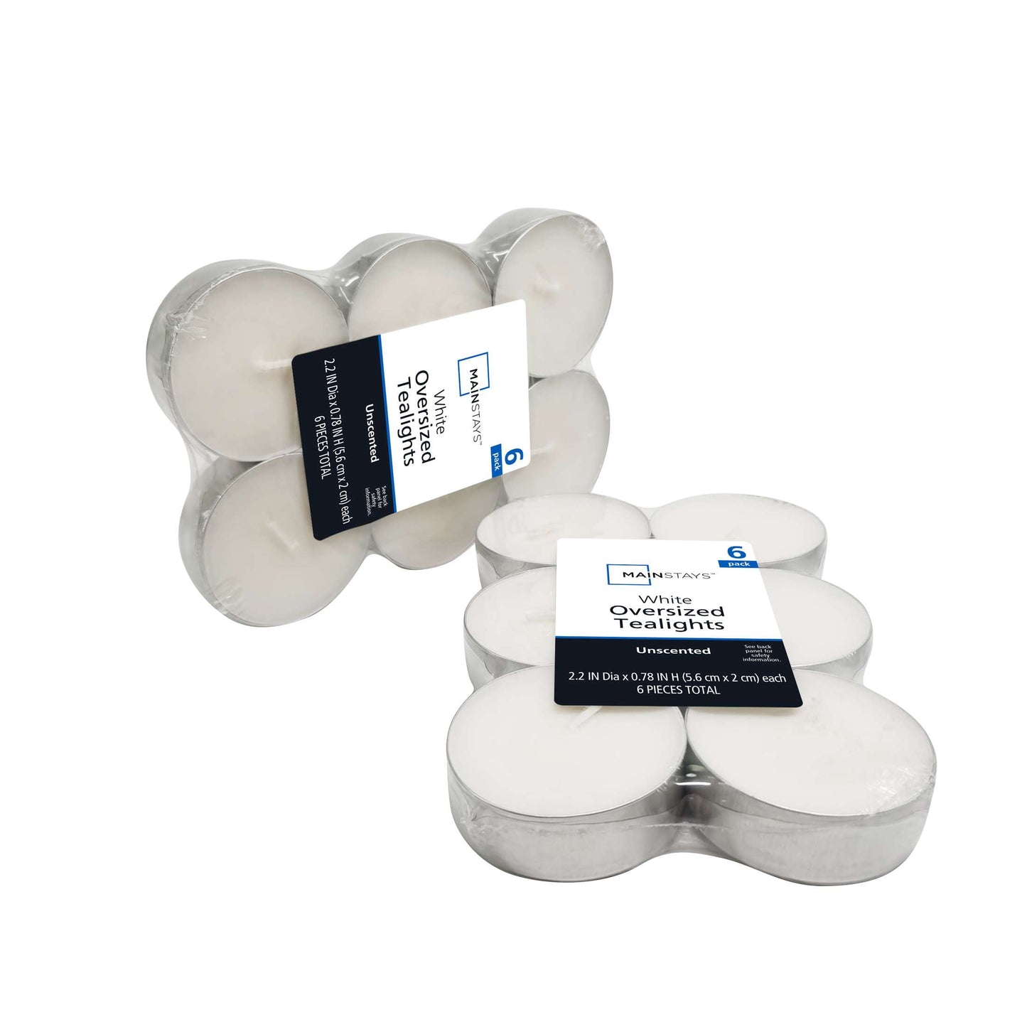 Mainstays White Unscented Indoor/Outdoor Oversized Tealight Candles – Long-Lasting & Versatile Ambiance