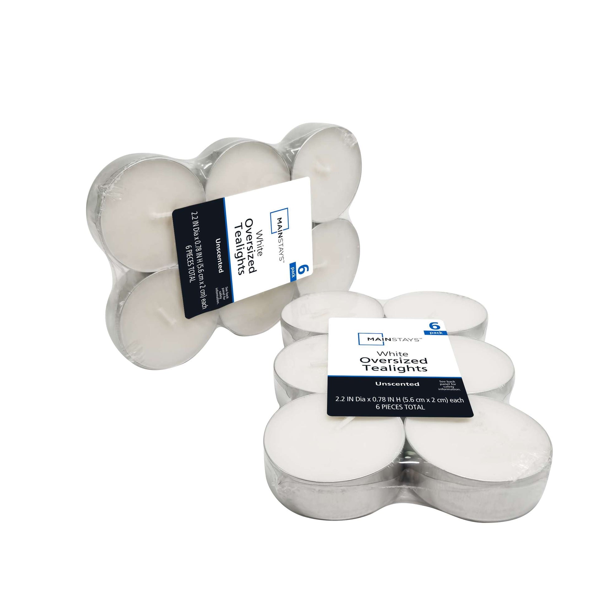 Mainstays White Unscented Indoor/Outdoor Oversized Tealight Candles – Long-Lasting & Versatile Ambiance
