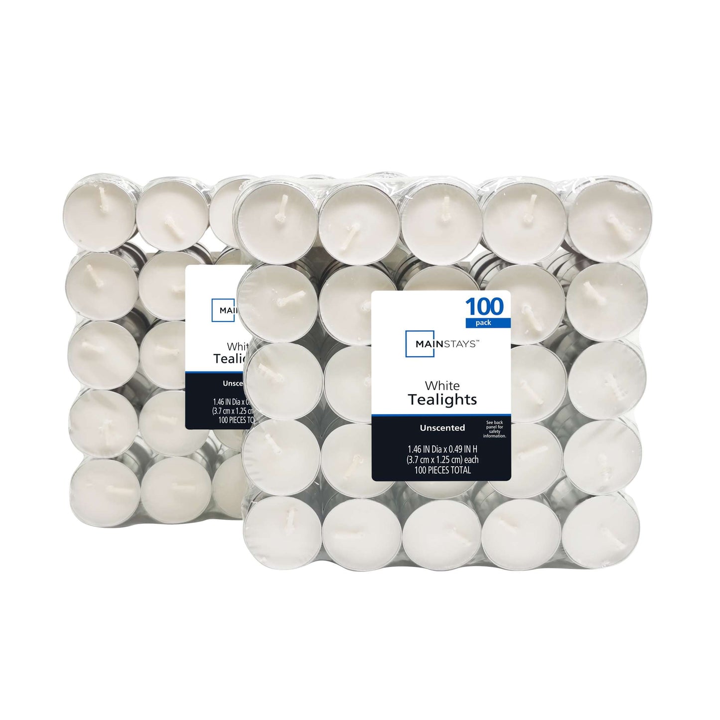 Mainstays White Unscented Indoor/Outdoor Oversized Tealight Candles – Long-Lasting & Versatile Ambiance