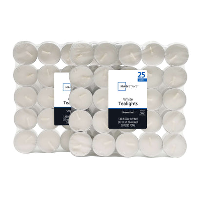 Mainstays White Unscented Indoor/Outdoor Oversized Tealight Candles – Long-Lasting & Versatile Ambiance