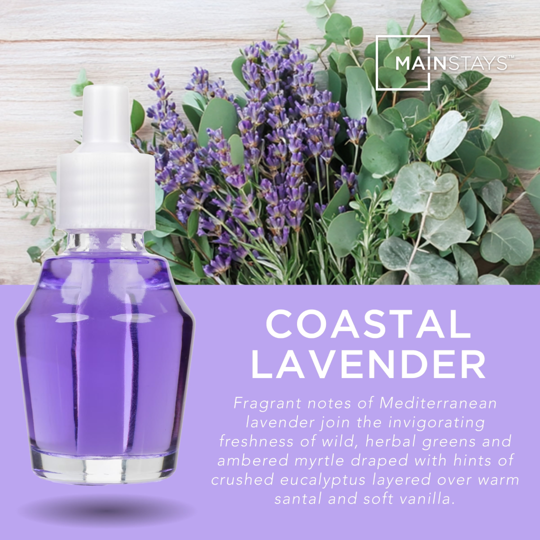 Mainstays Aroma Accent Coastal Lavender Fragrance Oil 24 mL – Relaxing Home Diffuser Oil Refill Mainstays
