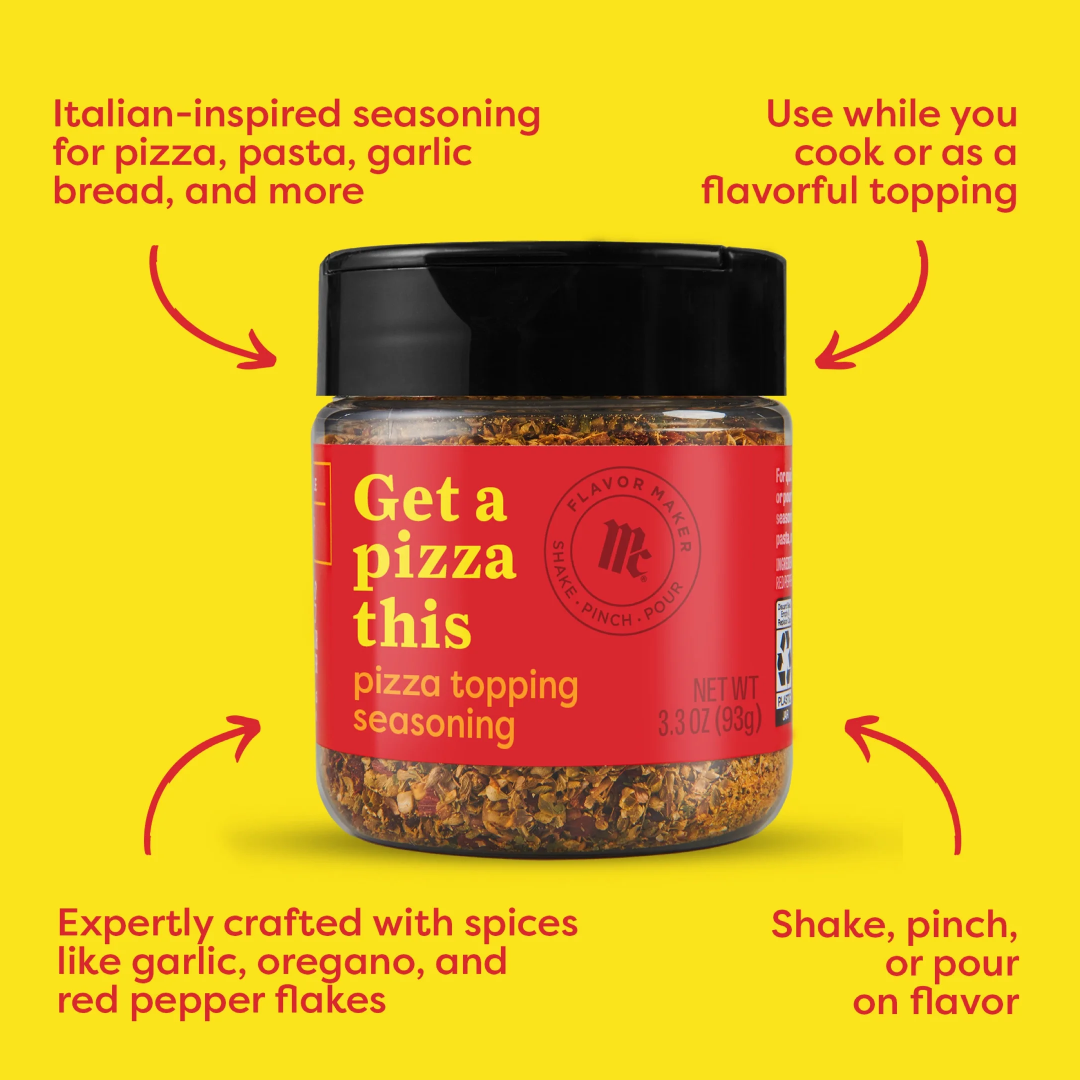 McCormick Flavor Maker Pizza Topping Seasoning, 3.3 oz Jar McCormick