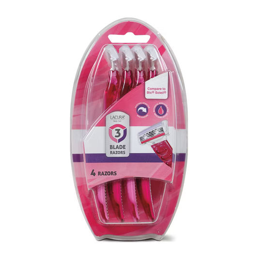 Lacura Women’s Triple Blade Razors, 4 Count Lacura