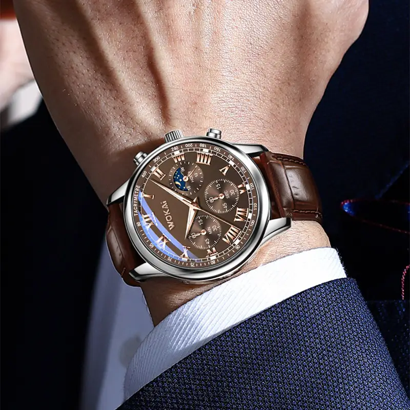 Men's Luxury Quartz Watch – Waterproof, Luminous, Leather Strap, Business & Sport Style