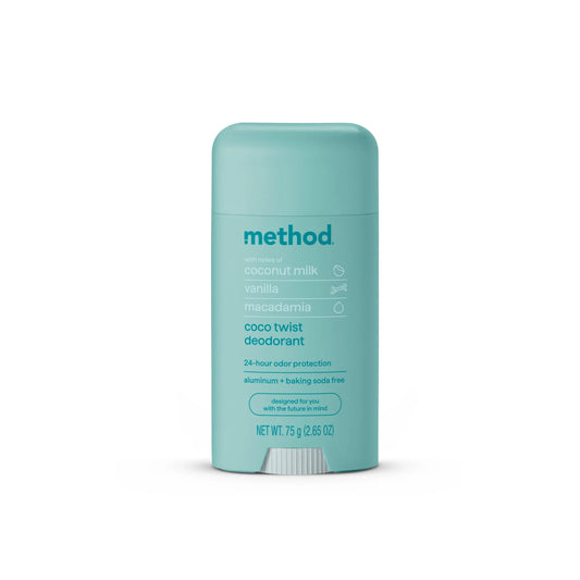 Method Solid Deodorant Coco Twist 2.65 oz | Natural Aluminum-Free Odor Protection Method