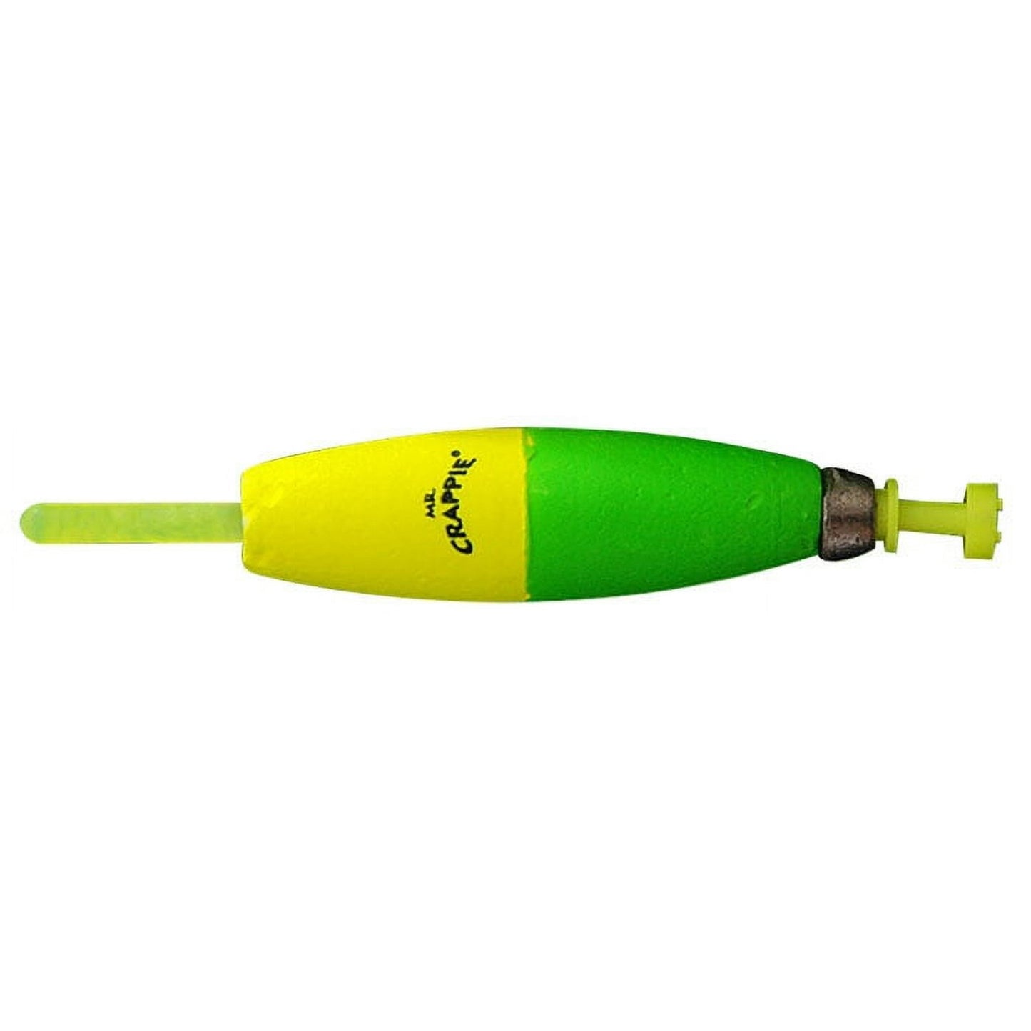 Betts Mr. Crappie M2BW-2YG-GL Flo-Glo Lighted Fishing Bobbers – 2.5", Cigar Shape, Yellow/Green, 2-Pack