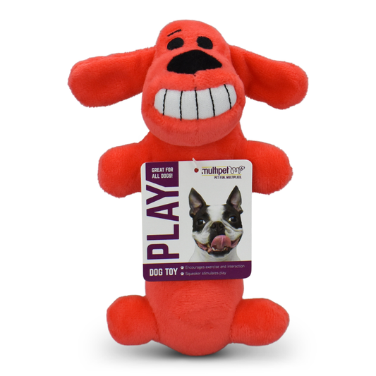 Multipet Smiling Loofa Plush Dog Toy with Squeaker