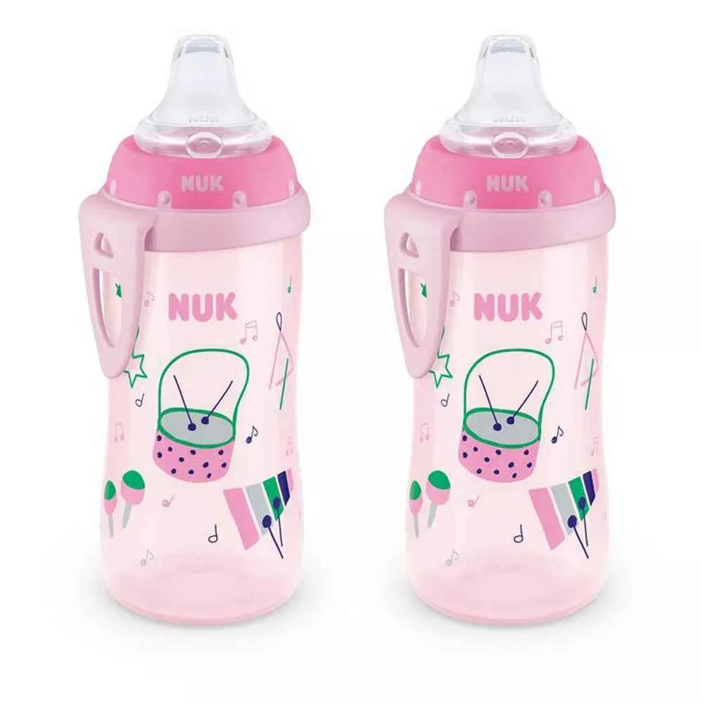 NUK Active Sippy Cup 10 oz – 2-Pack, Pink | Spill-Proof & BPA-Free