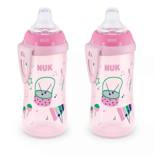 NUK Active Sippy Cup 10 oz – 2-Pack, Pink | Spill-Proof & BPA-Free