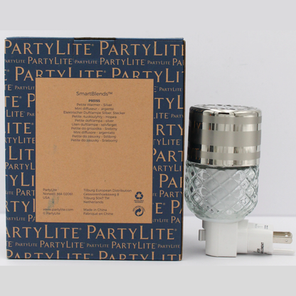Partylite Silver SmartBlends Petite Electric Plug-In Fragrance Diffuser – Compact Aromatherapy Solution PartyLite