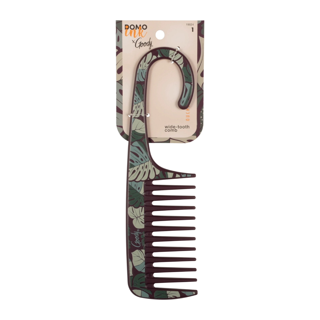 Goody Tru X DomoINK Wide Tooth Shower Comb – Gentle Detangling for Wet & Dry Hair Goody