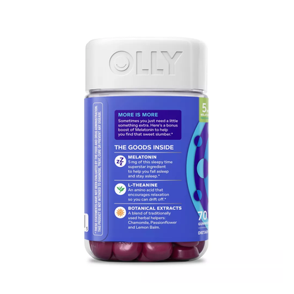 OLLY Extra Strength Sleep Gummies – 5mg Melatonin, Blackberry Zen (70 Count) Olly