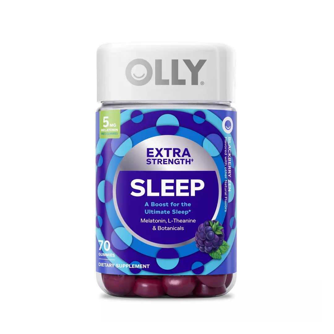 OLLY Extra Strength Sleep Gummies – 5mg Melatonin, Blackberry Zen (70 Count) Olly